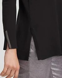 Embellished Crew Neck Sweater Tunic