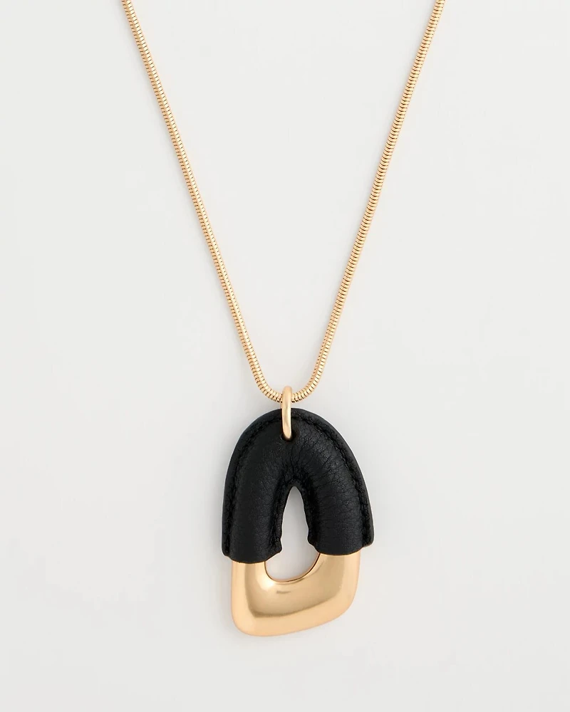 Black-Gold Pendant Necklace