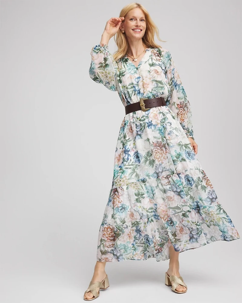 Georgette Tie-Front Maxi Dress