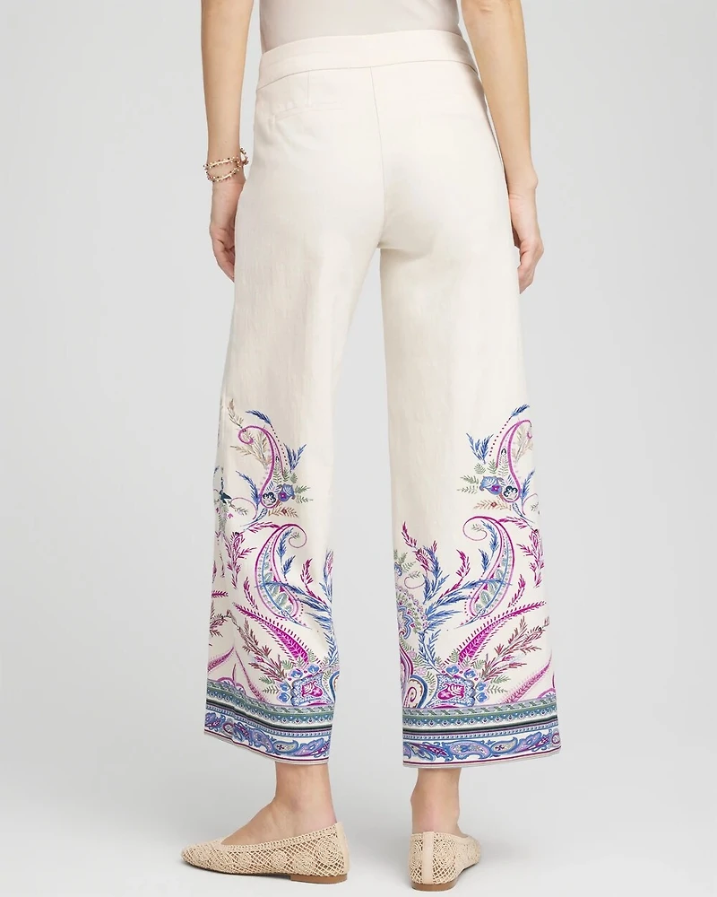 Brigitte™ Paisley Wide-Leg Cropped Pants