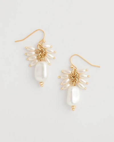 Pearl Cluster Drop Earrings