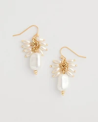 Pearl Cluster Drop Earrings
