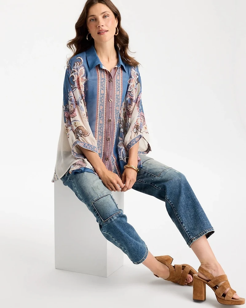 Collared Button Down Poncho