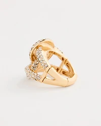 Pave Knot Stretch Ring