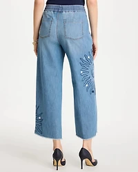 Embellished Ultra Lightweight Crop Jeans