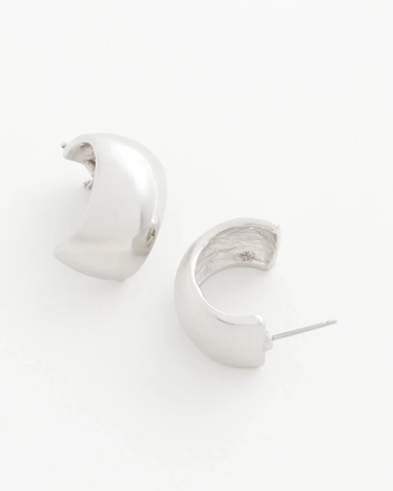No Droop® Silver-Tone Hoop Earrings