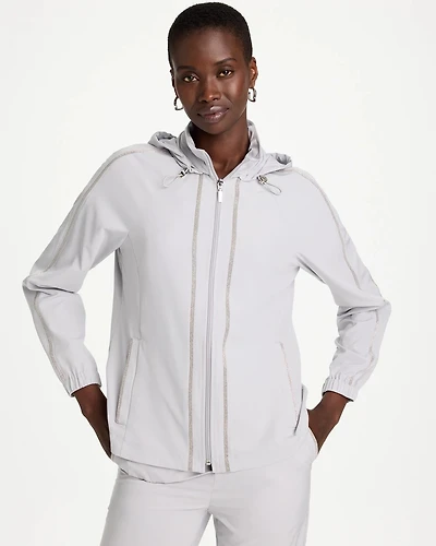 Zenergy® UPF Zip-Front Caviar Trim Jacket