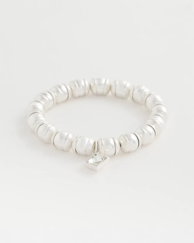 Silvertone Round Charm Bracelet