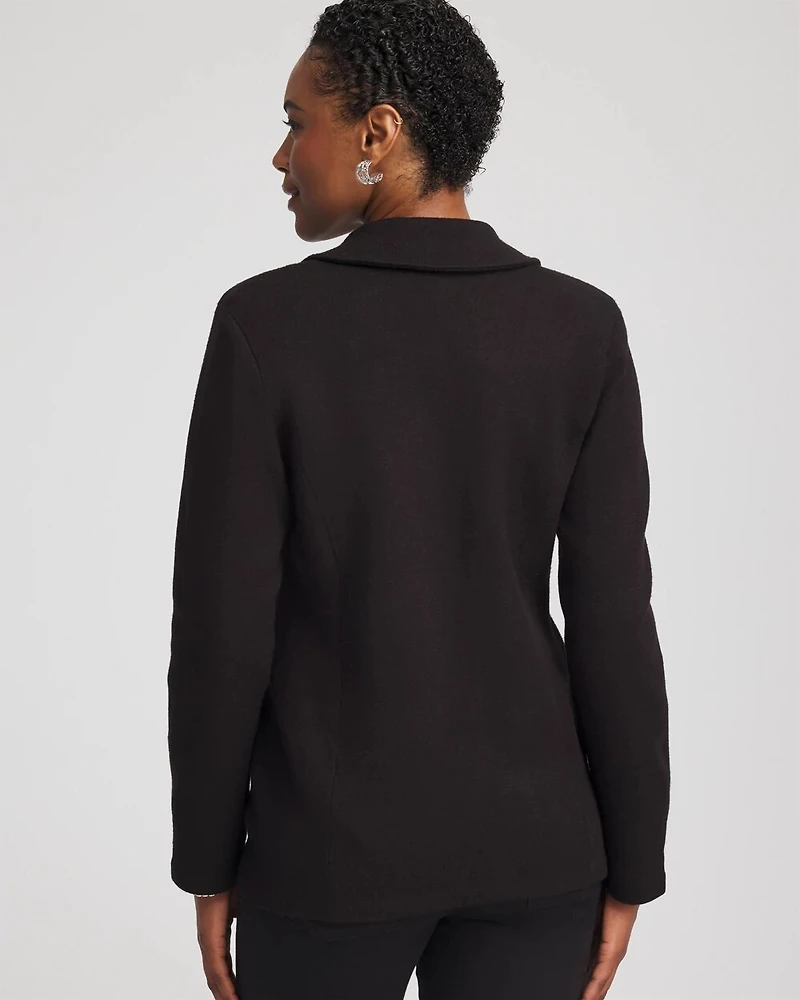 Single-Breasted Sweater Blazer