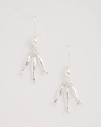 Silvertone Fish Cluster Earrings