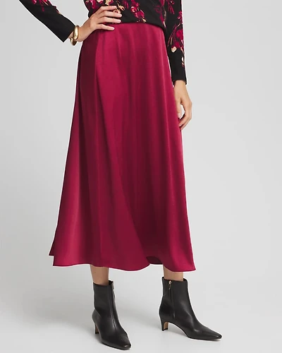 Relaxed Stretch Satin Skirt