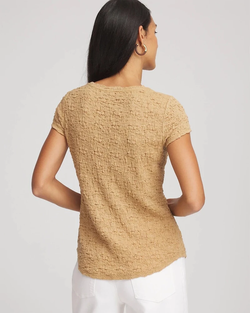 Textured Cap Sleeve Tee