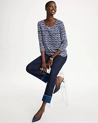 Geo Cotton Slub 3/4 Sleeve Tee