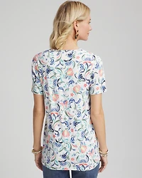 Floral Slub V-Neck Tee