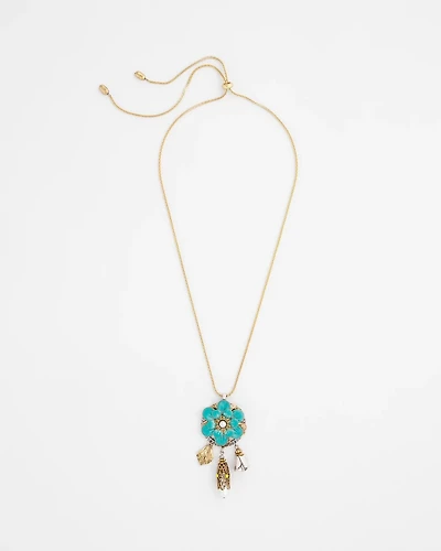 Adjustable Flower Charm Pendant Necklace