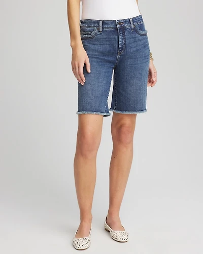 So Slimming® Girlfriend Frayed Jean Shorts