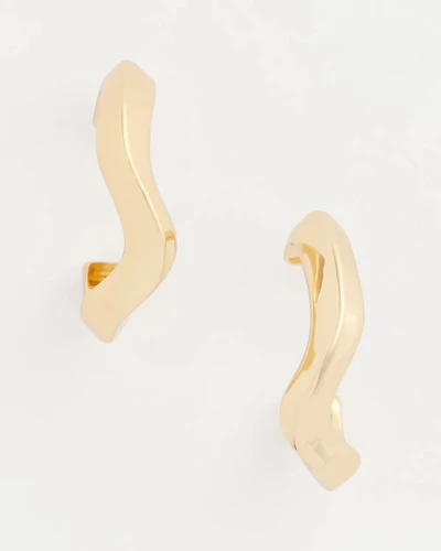 Gold Wavy Hoop Earrings