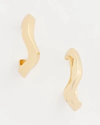 Gold Wavy Hoop Earrings