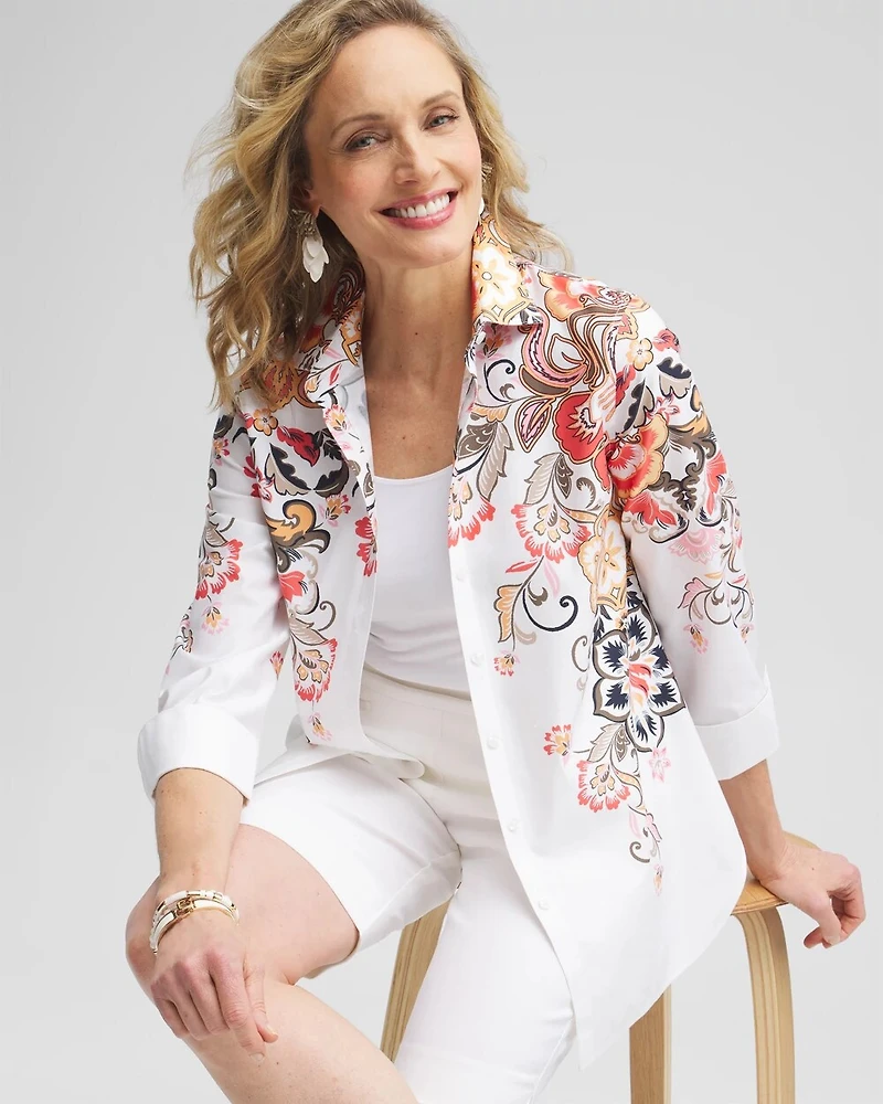 No Iron™ Stretch Warm Floral Shirt