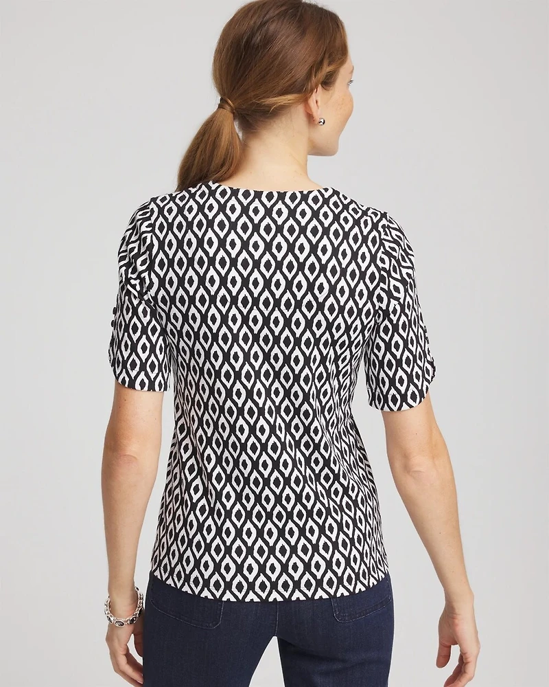 Printed Pima Elbow Sleeve Tee