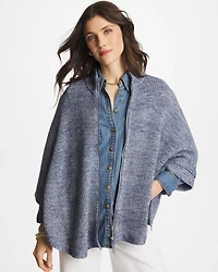 Rounded Hem Zip-Front Ruana