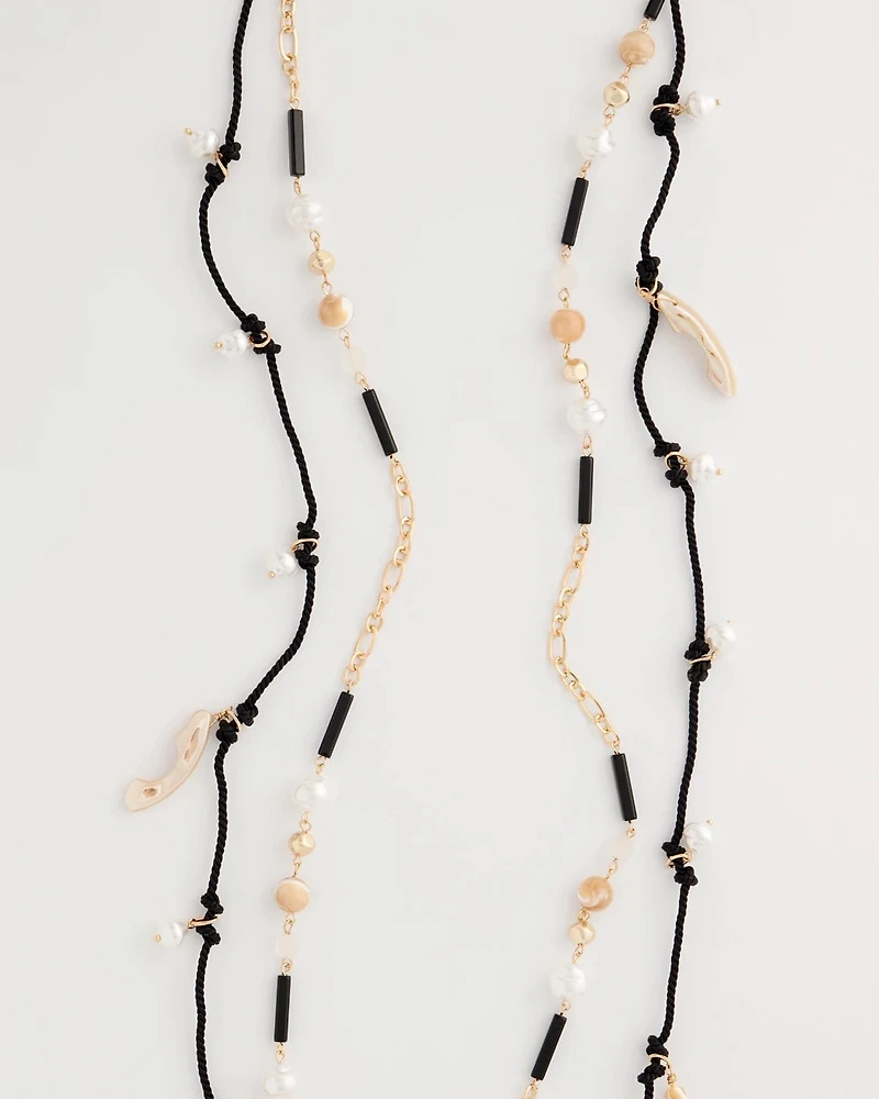 Rope Beaded Multi-Strand Necklace