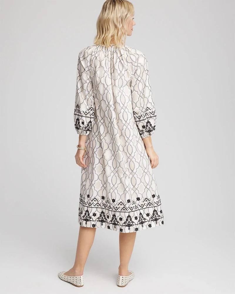 Poplin Embellished Midi Dress