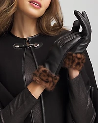 Leather Animal Cuff Gloves