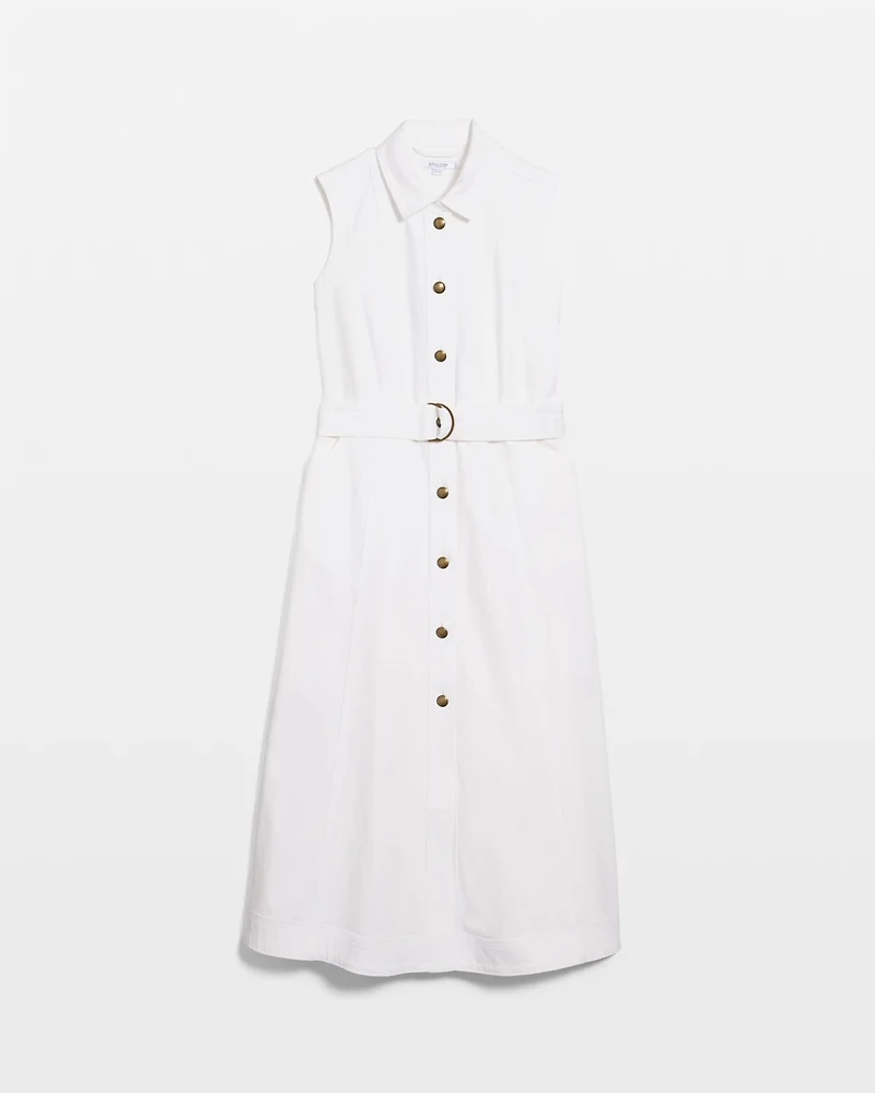 Denim Sleeveless Shirtdress