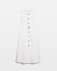 Denim Sleeveless Shirtdress