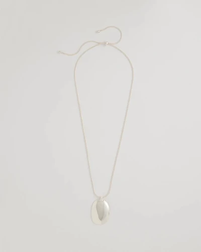 Adjustable Silvertone Pendant Necklace
