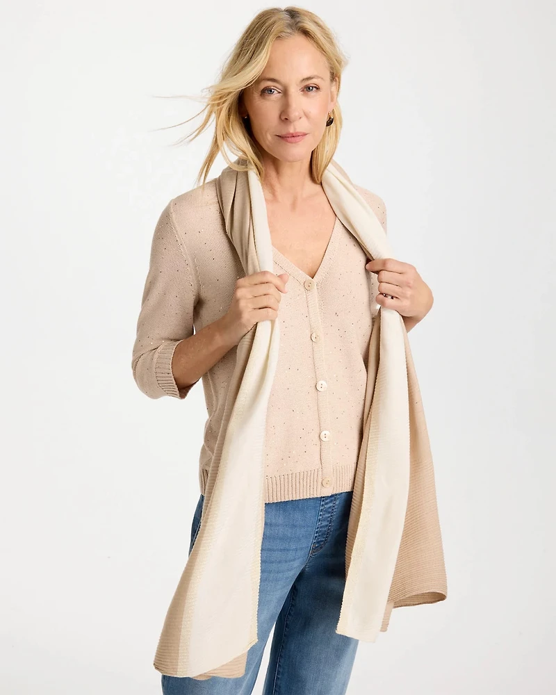 Ombre Pleated Oblong Scarf