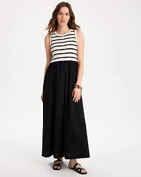 Poplin Cotton Rib Mix Dress