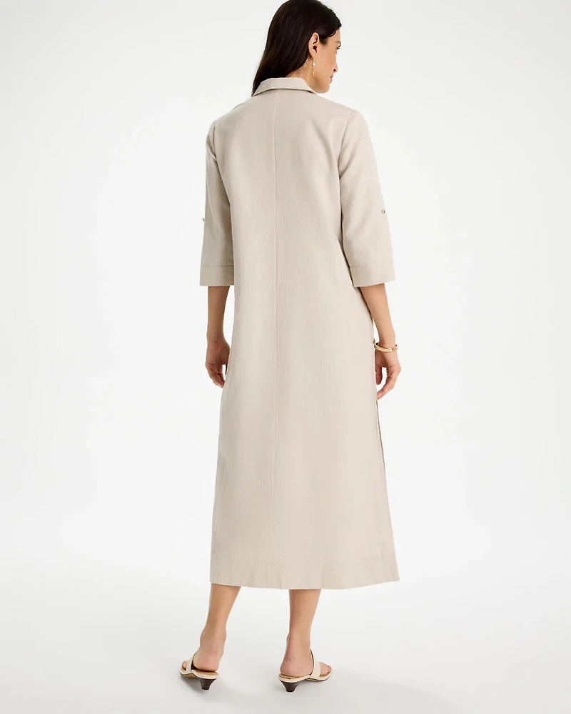 Embellished Linen Dress