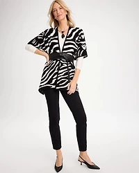 Jacquard Zebra Open-Front Ruana