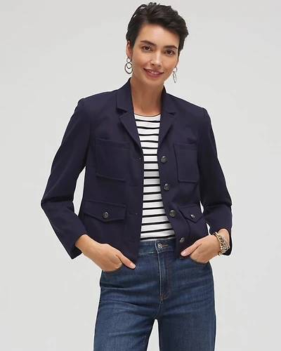Ponte Cropped Jacket