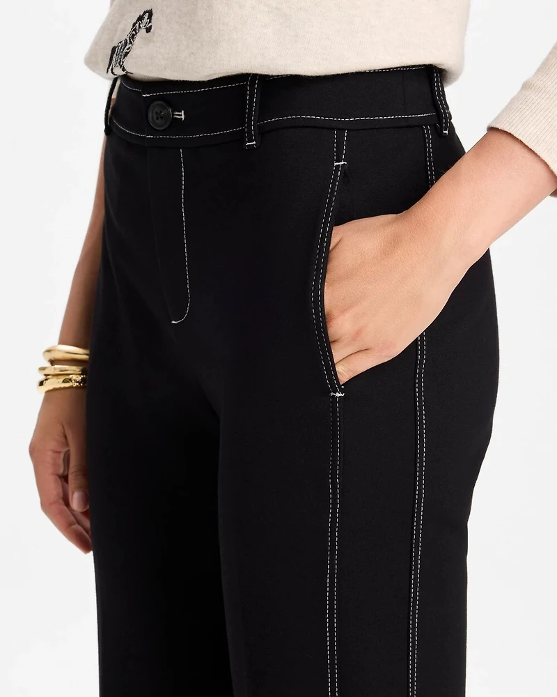 Emme Wide-Leg Ponte Pants