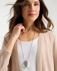 Adjustable Silvertone Pendant Necklace