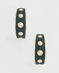 No Droop® Green & Gold Hoop Earrings