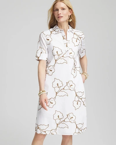 Floral Embroidered Popover Dress