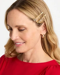 Green Eyed Leopard Hair Pin Set of 2
