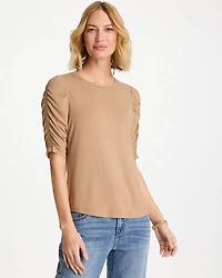 Touch of Cool™ Ruched Sleeve Knit Tee