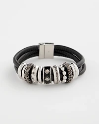 Black & Silvertone Charm Bracelet