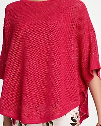 Sequin Boatneck Rounded Hem Poncho
