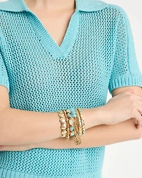 Jade Stone Link Charm Bracelet