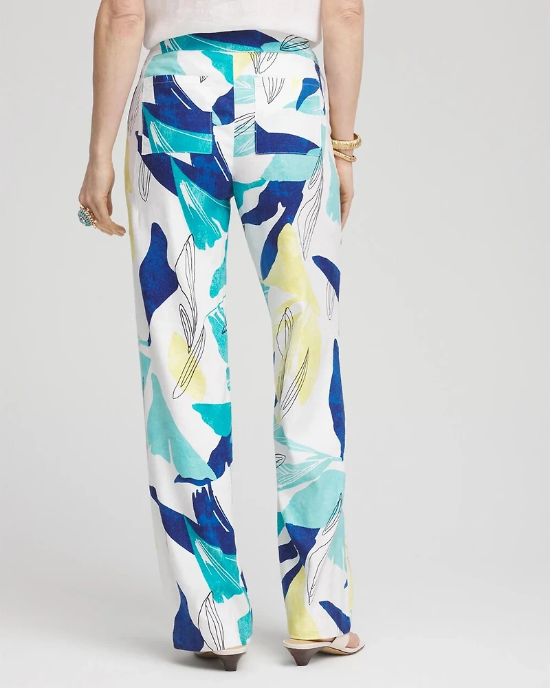 Tropical Linen Stretch Relaxed Pants