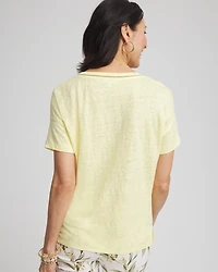 Sweater Trim Linen Tee