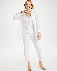 Embroidered Trapunto-Trim Tunic