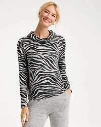 Zenergy® Abstract Animal Cowl Neck Top