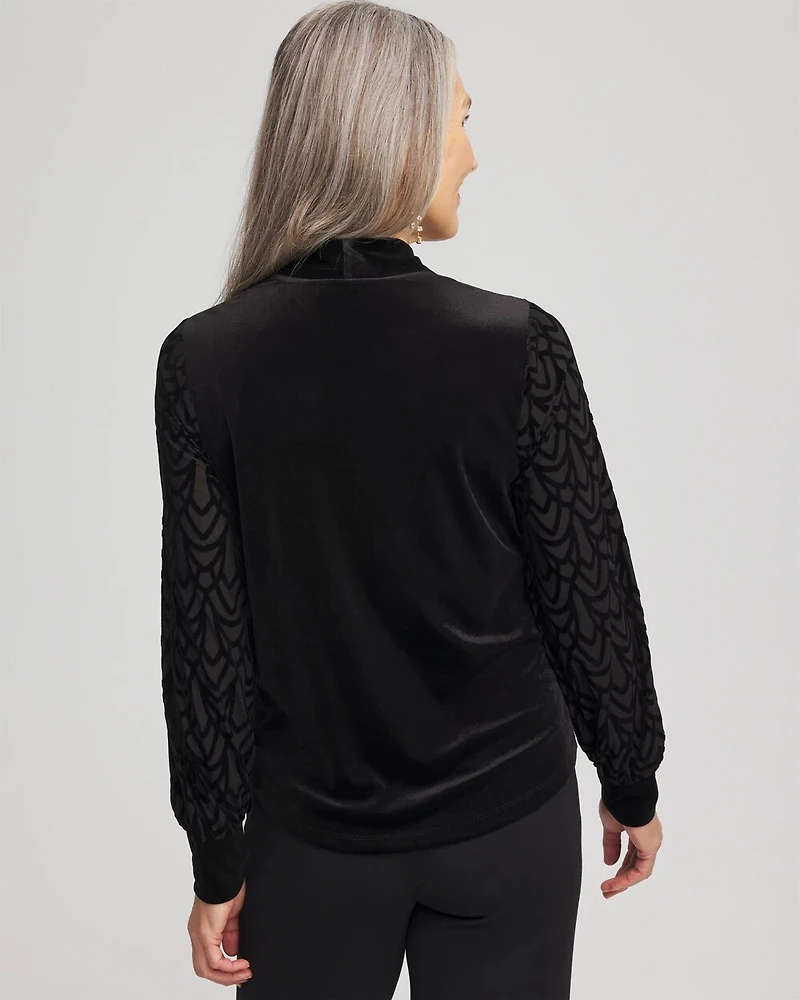 Art Deco Velvet Burnout Top